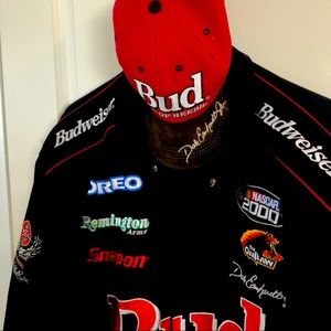 Dale Earnhardt Budweiser jacket and cap